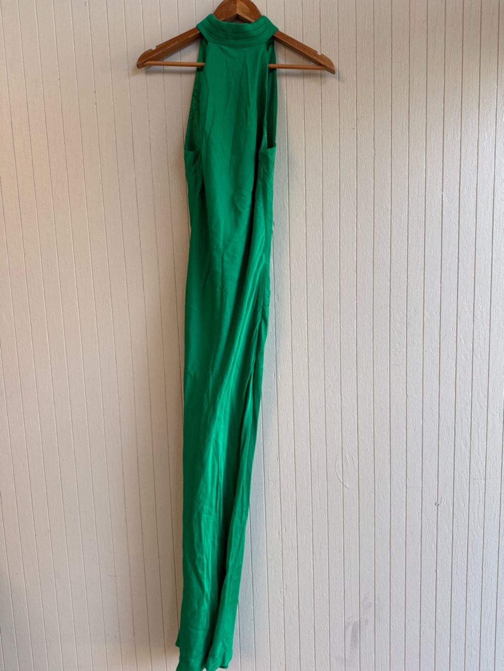 Meshki Claire Satin Drape Max Back Maxi Dress